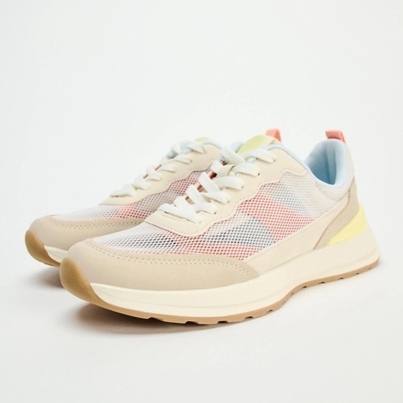 New Zara COMBINED ATHLETIC SNEAKERS, Women Size 39 US 8 color Multi Trainers - Picture 16 of 16